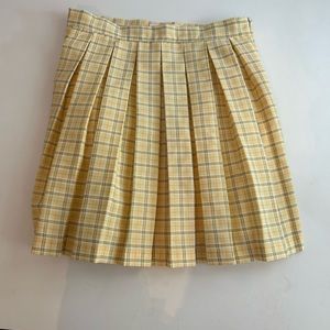 CALI 1850 Yellow Women’s XS Plaid Pleaded Skirt